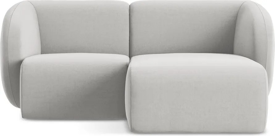 Светлосив кадифен ъглов диван (десен ъгъл) Lani – Makamii