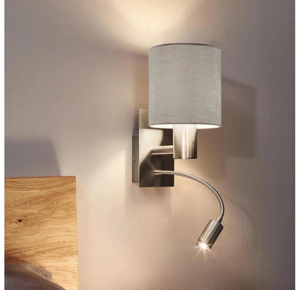 Eglo 96478 - LED гъвкаво осветление PASTERI 1xE27/40W+LED/3,8W taupe