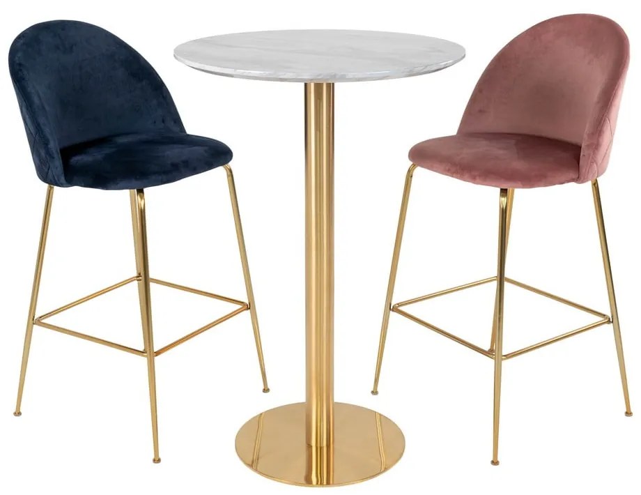 Кръгла бар маса с мраморен плот ø 70 cm Bolzano - House Nordic
