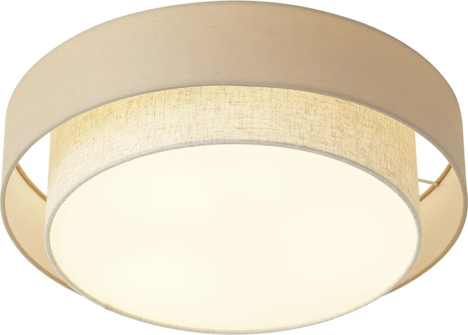 Moderne plafonnière beige 50cm 3-lichts - Drum Duo