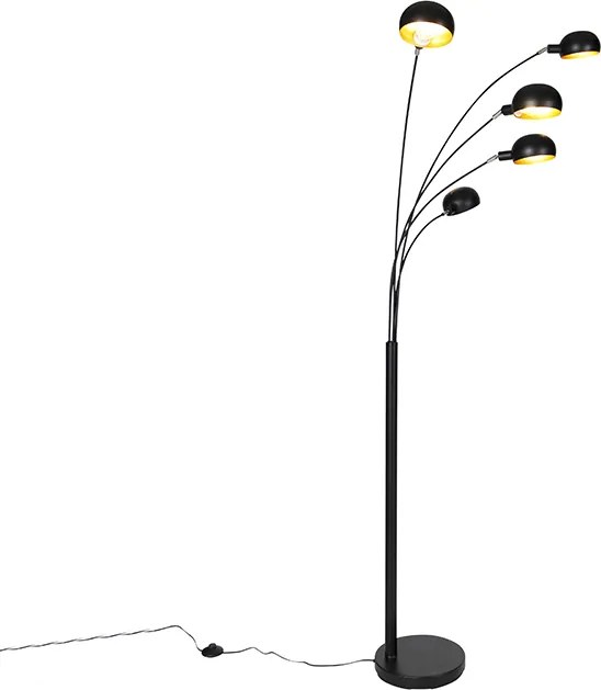 Интелигентна подова лампа черна 5-светлина с WiFi B35 - Sixties