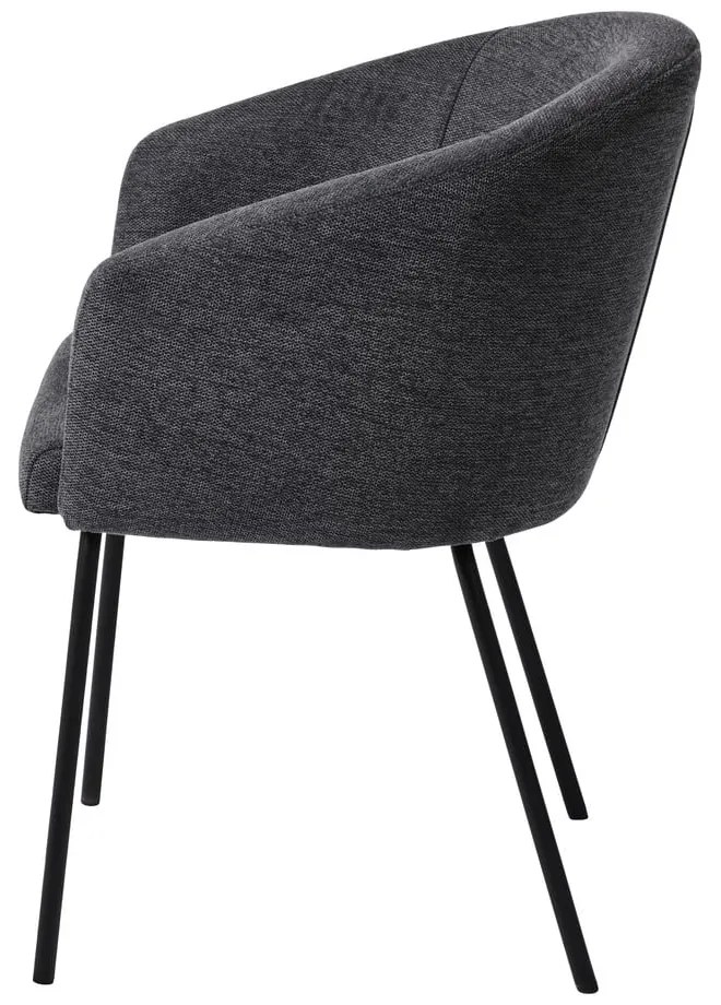 Тъмносив тапициран трапезен стол с подлакътници Easton – Unique Furniture