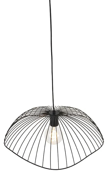 Дизайнерска висяща лампа черна тел 50 см - Pua