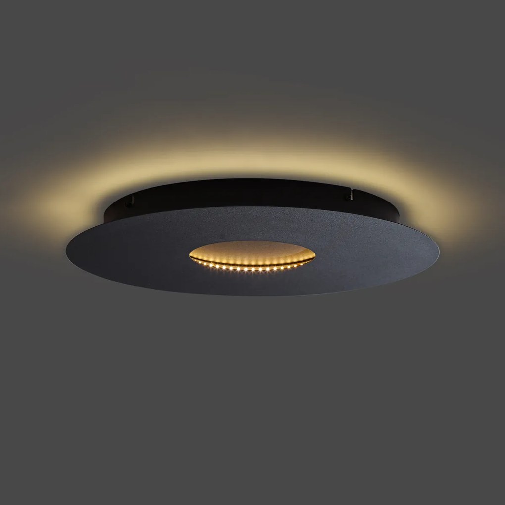 Модерна таванна лампа черна 40 см вкл. LED 3-степенно димиране - Morning