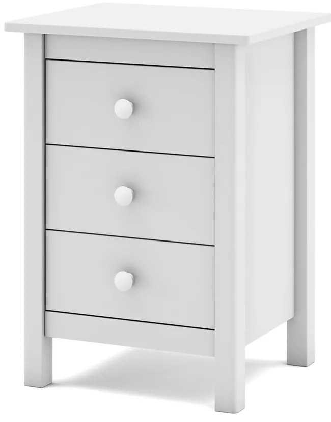 Бяло детско нощно шкафче от борова дървесина Max - Marckeric