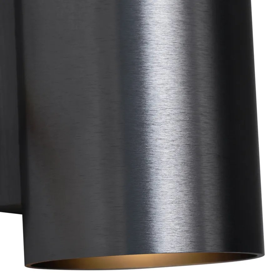 Модерна стенна лампа тъмно сива кръгла 2-светлинна GU10 50mm - Sandy