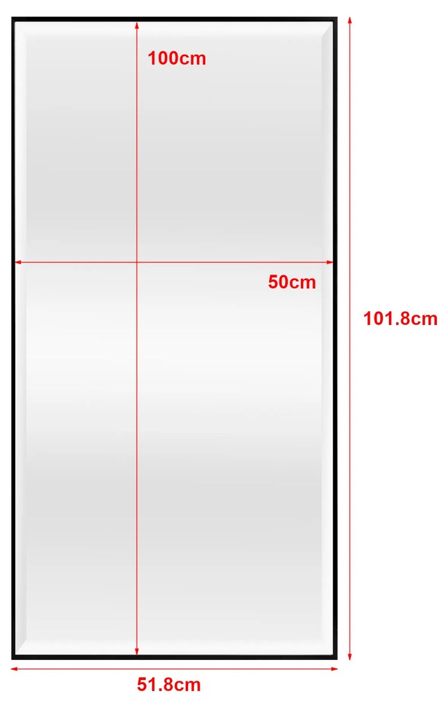 Стенно огледало Novoli 50x100 см черно []