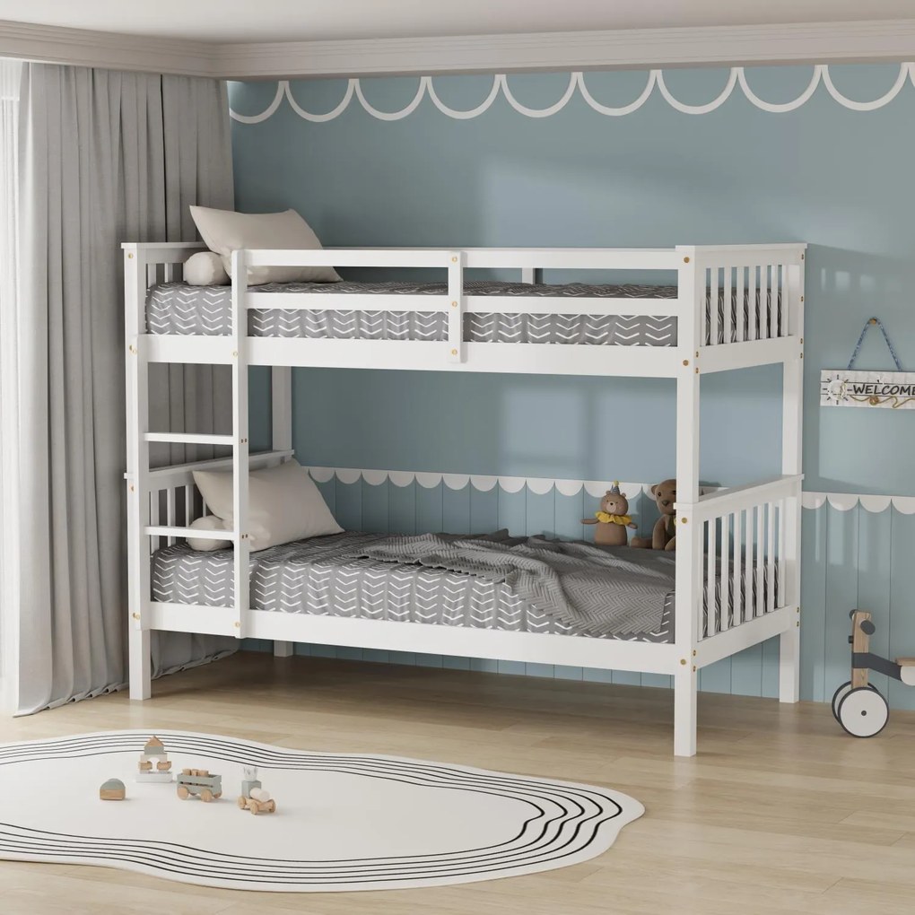 Двуетажно легло Bishop-бял-90x200