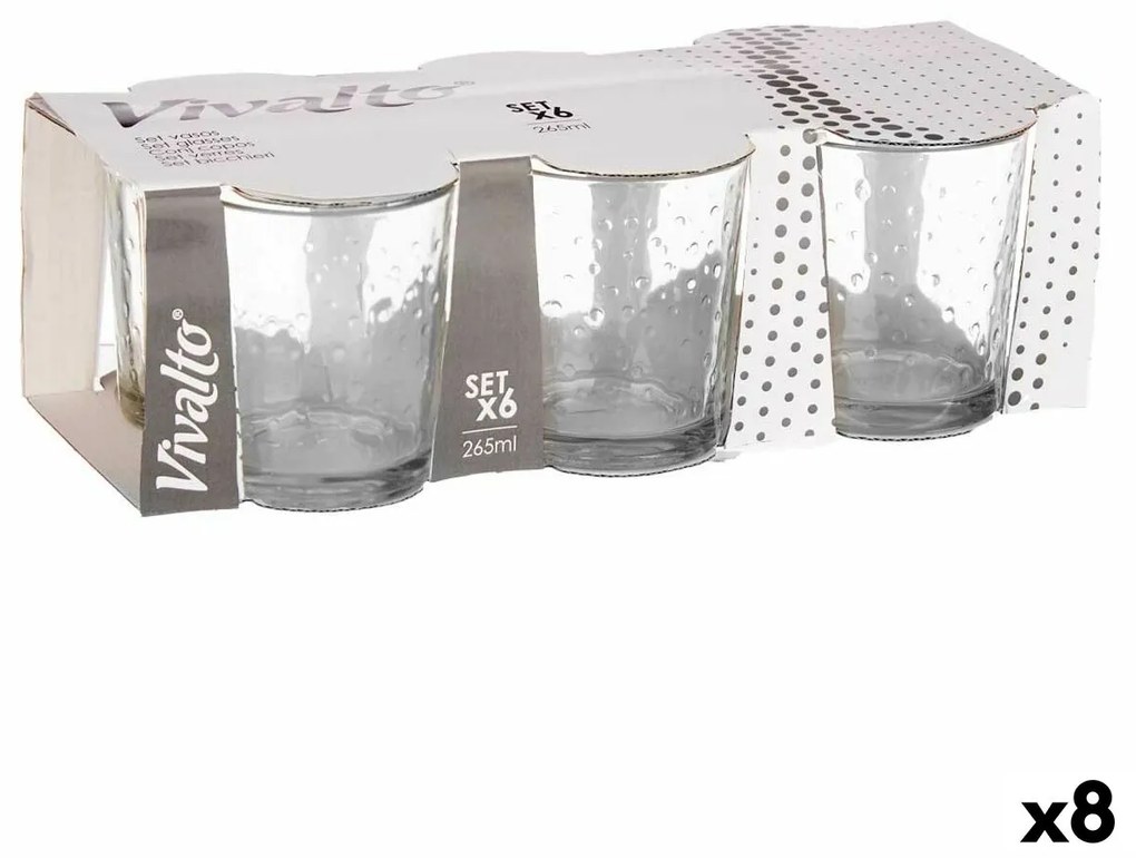 Комплект Съдове Точки Прозрачен Cтъкло 265 ml (8 броя)