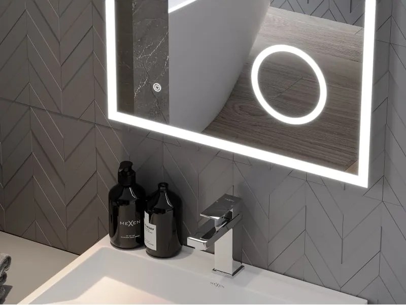 Mexen Kala осветено огледало за баня с козметично огледало 60 x 80 cm, LED 6000K,
