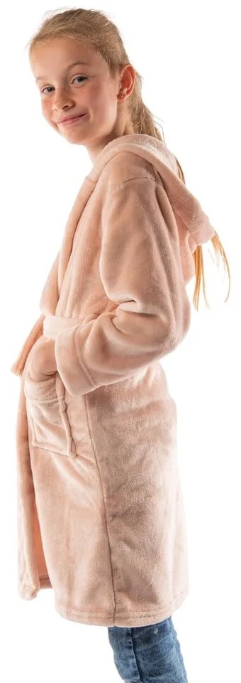 Розова детска хавлия размер 122-128 от микроплюш Delux – Tiseco Home Studio