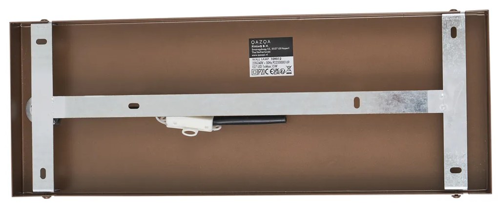 Хотелски шик стенна лампа тъмен бронз с кехлибарено стъкло - Stavelot