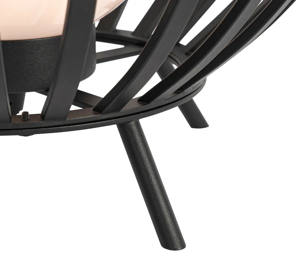 Дизайнерски подов аплик черен с опал 70 см - Angela