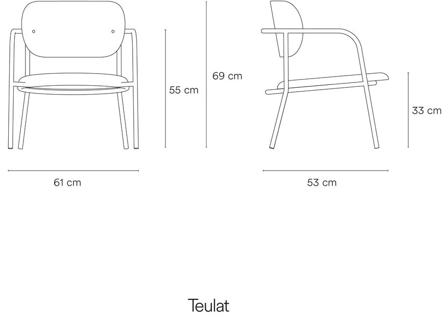 Черно-сив трапезен стол в декор от пепел Eclipse - Teulat