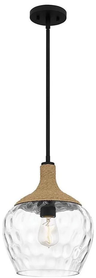 Quoizel QZ-ROYER-1P-MBK - Висящ полилей ROYER 1xE27/60W/230V Ø 30,2 cm