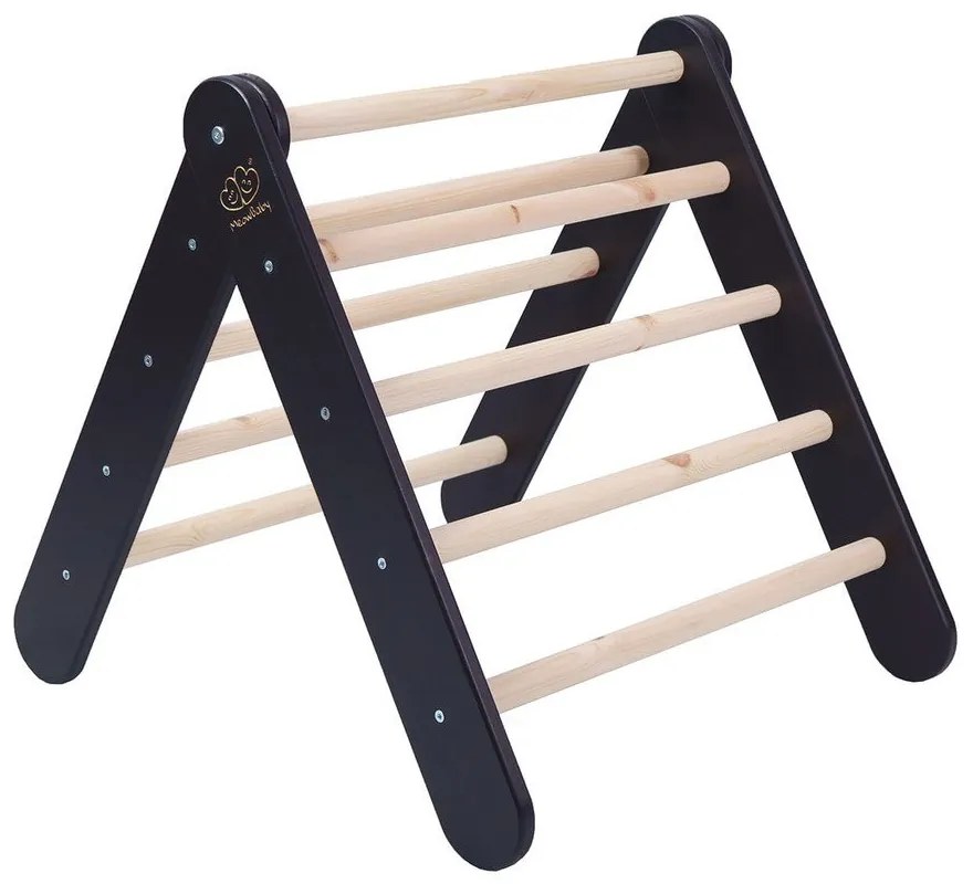 Черен пиклер триъгълник от масивен бор 60x60x60 cm Montessori – Meowbaby