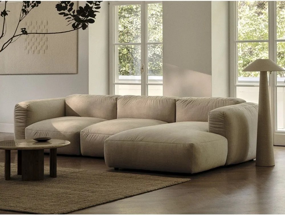 Бежов модулен ъглов диван (десен ъгъл/U форма) Martina – Micadoni Home