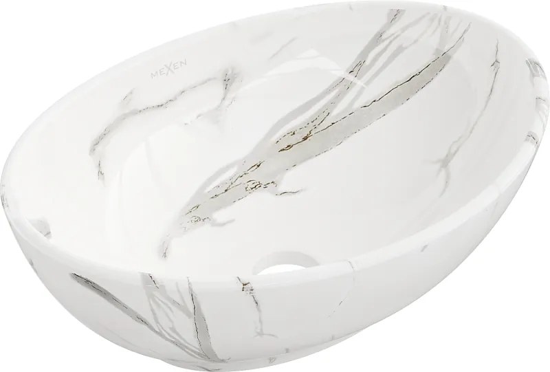 Mexen Elza умивалник над плот 40 х 33 см, бял камък - 21014082