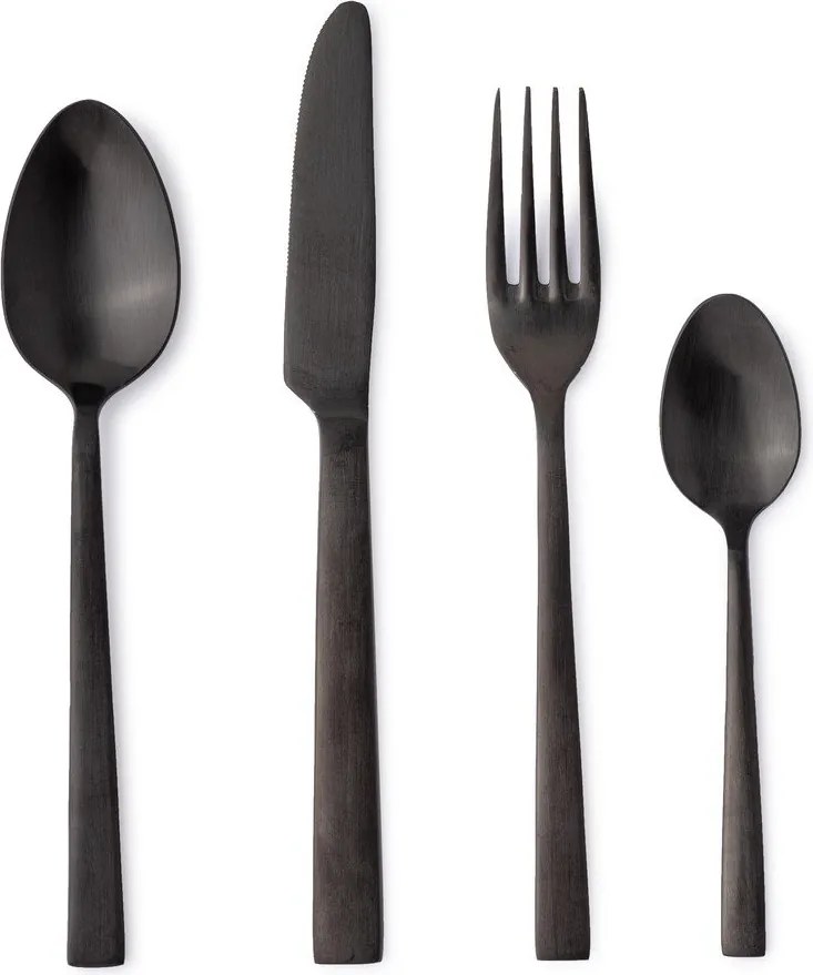 Черен прибори за хранене 16 бр. от неръждаема стомана за 4 души Hestia – Bizzotto
