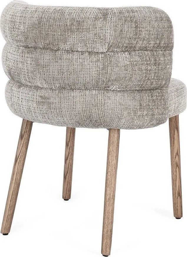 Сив тапициран трапезен стол Ilma – Bizzotto