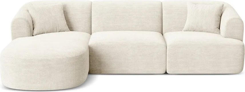 Бежов ъглов диван от рипсено кадифе (ляв ъгъл) Campi – Cosmopolitan Design