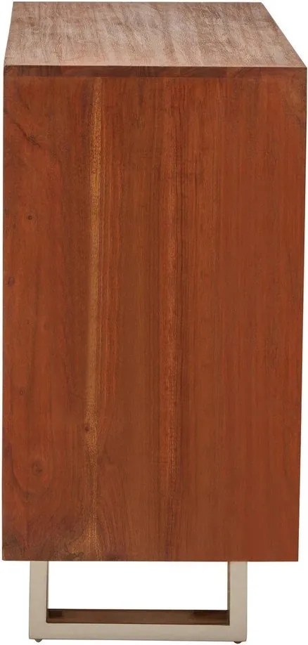 Скрин от масивна акация в тъмно естествен цвят 92x82x40 cm Simla – Premier Housewares