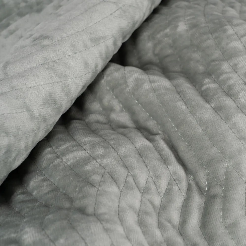 Сиво-зелено капитонирано покривало за легло 230x260 cm – Ixia