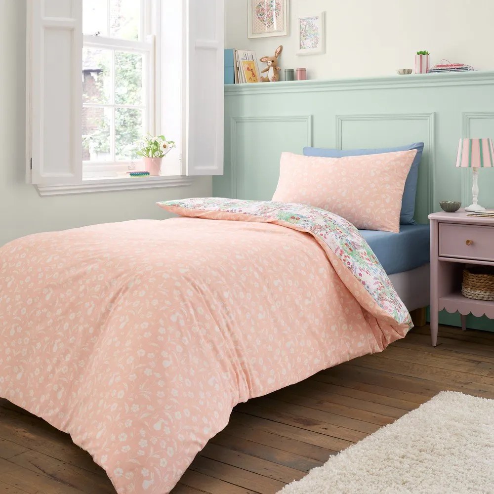 Единично памучно детско спално бельо 135x200 cm Meadow Bunnies – Belle &amp; Boo