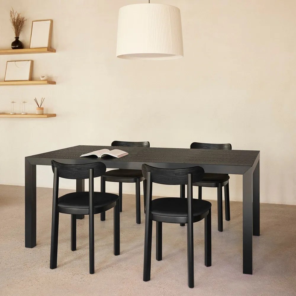 Трапезна маса с дъбова дървена плоскост 75x180 cm Alma – Teulat