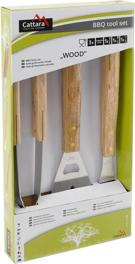 Комплект от 3 инструмента за грил Wood - Cattara