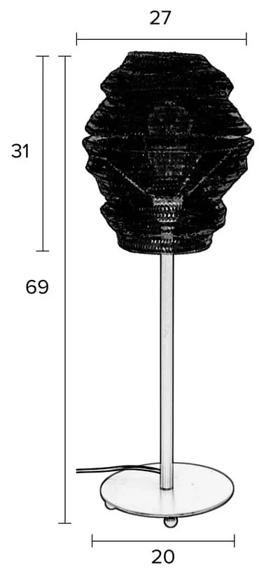 Черна настолна лампа Lena - White Label
