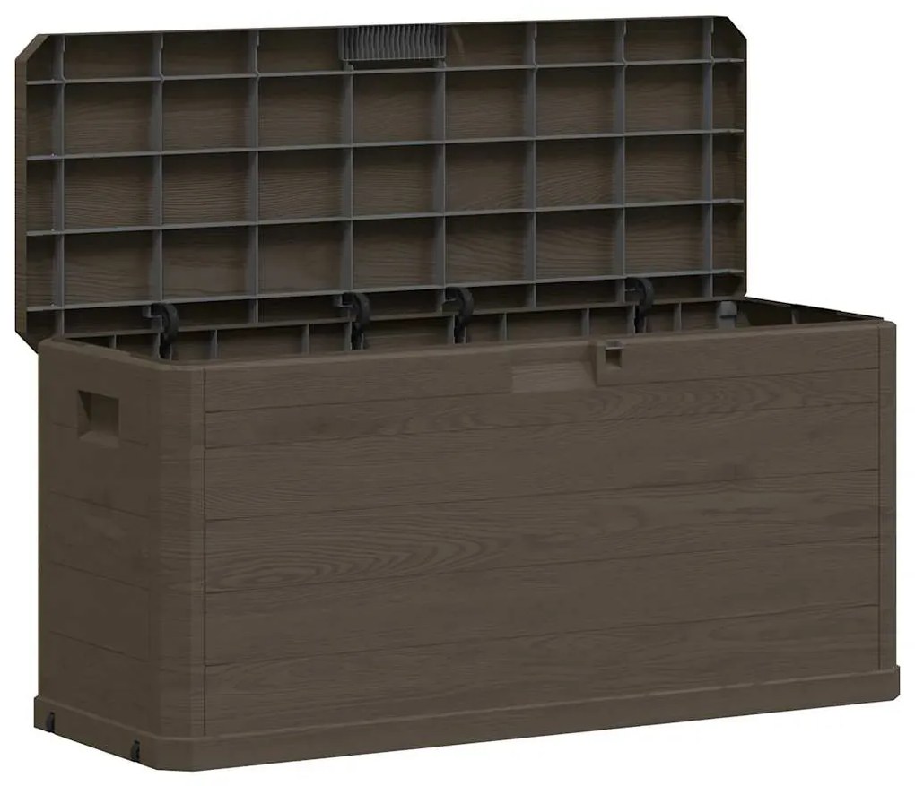 45687 vidaXL Градинска кутия за съхранение, 280 л, кафява