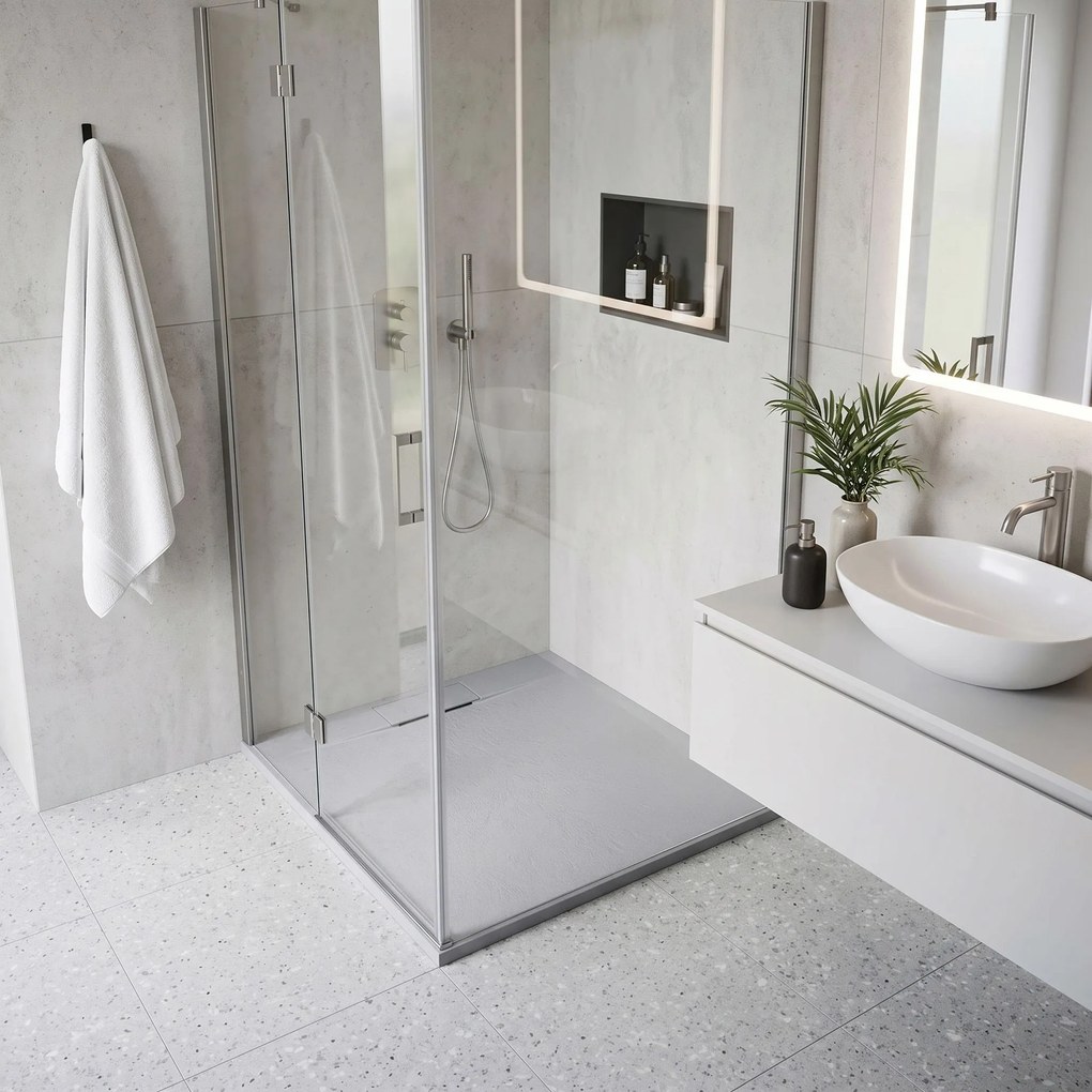 Корито за душ кабина Rea Bazalt Grey 90x90