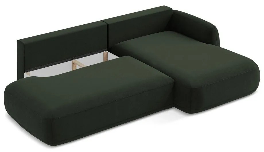 Тъмнозелен сгъваем ъглов диван (десен ъгъл) Hale – Makamii