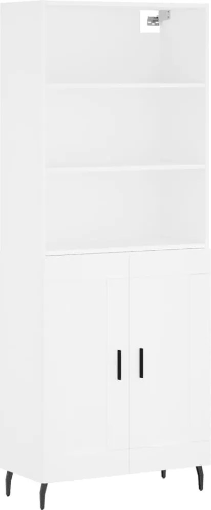 3189973 vidaXL Висок шкаф, бял, 69,5x34x180 см, инженерно дърво