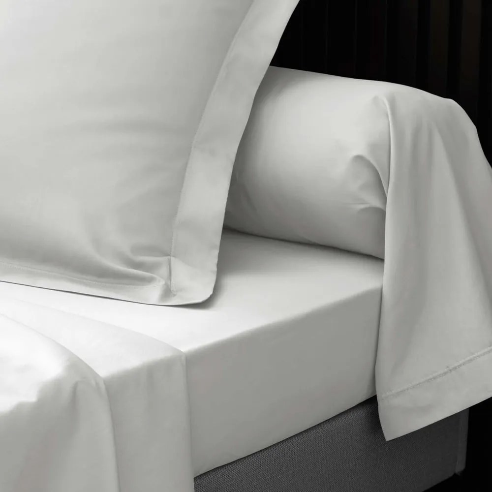 Бял еластичен чаршаф от памук перкал 160x200 cm Percaline – douceur d'intérieur