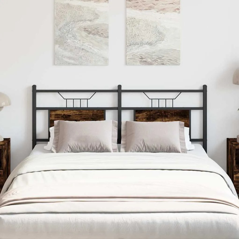 4106775 vidaXL Резервна табла за легло, опушен дъб, 137 см, инженерно дърво и стомана