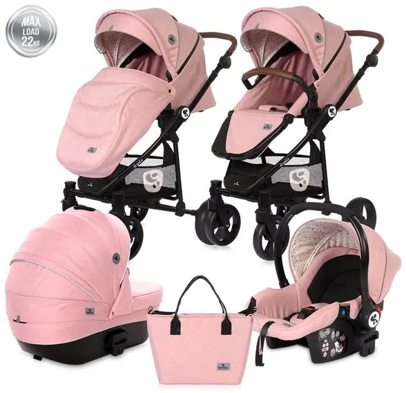 Комбинирана бебешка количка CRYSTA 3в1 LORELLI - BLOSSOM Pink