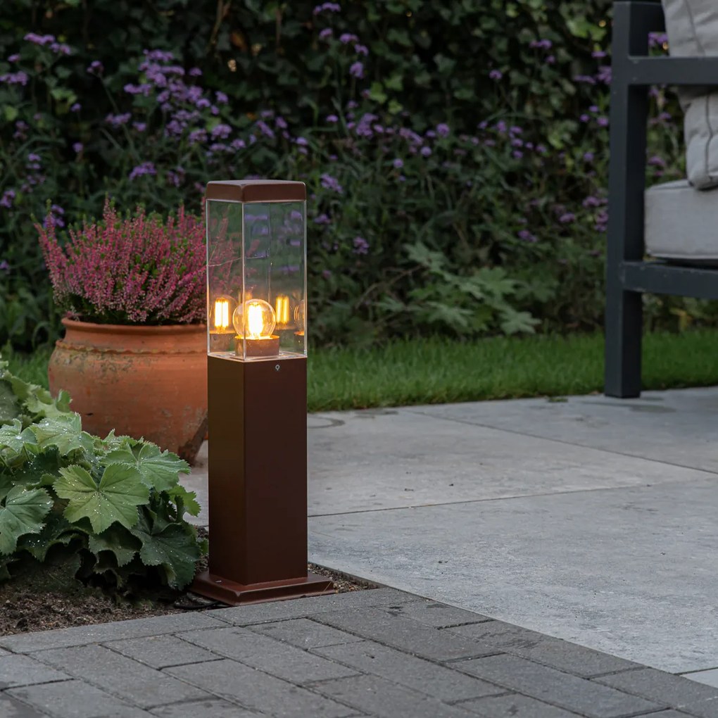 Умна външна стълбова лампа ръждивокафява 45 см вкл. P45 - Malios