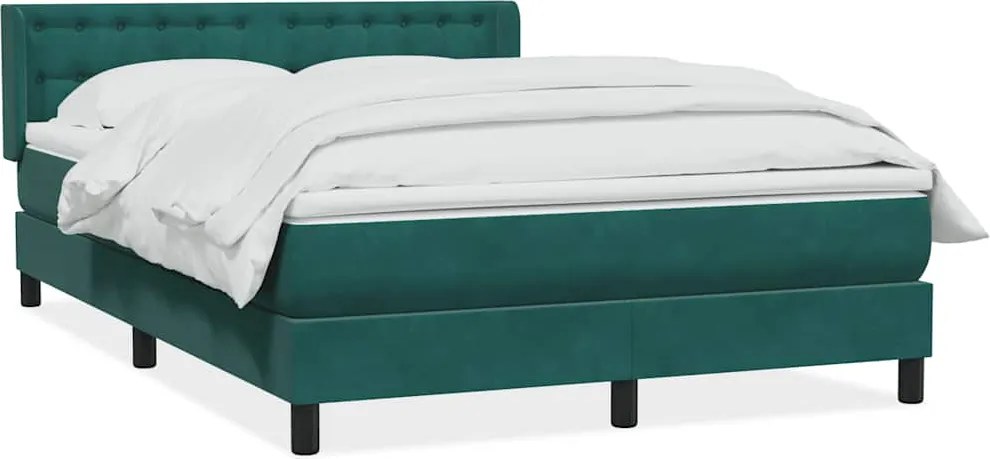 3318456 vidaXL Боксспринг легло с матрак, тъмнозелено, 160x210 см, кадифе