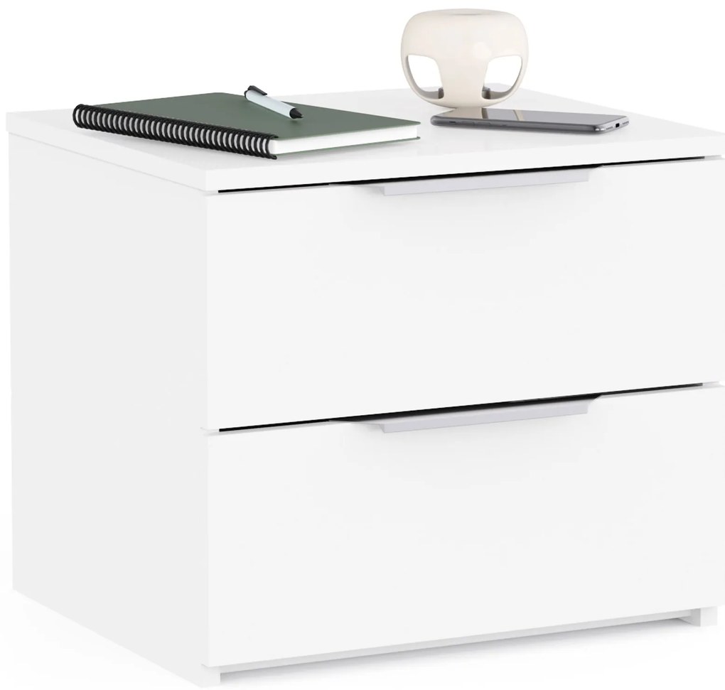 Нощно шкафче Yurei 2 чекмеджета - Бяло