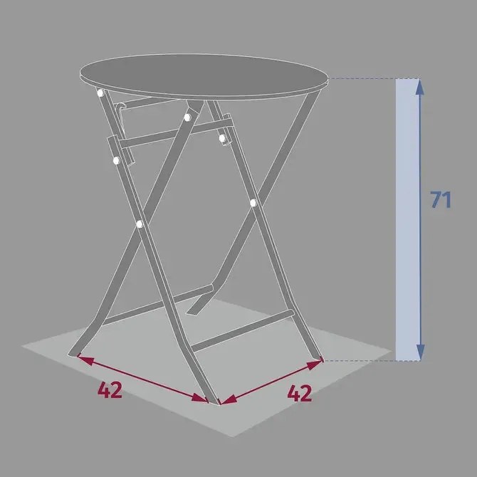 Градинска кръгла маса Hesperide Greensboro, 60x60x71 cm - Оранжев