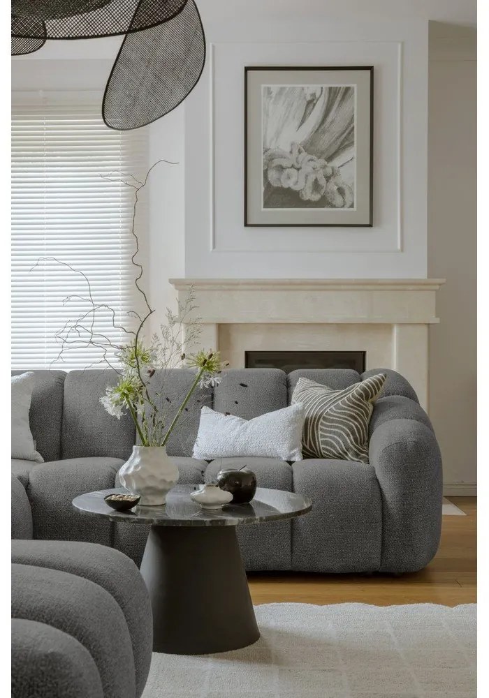 Сив ъглов диван (десен ъгъл/U форма) Shell – Miuform