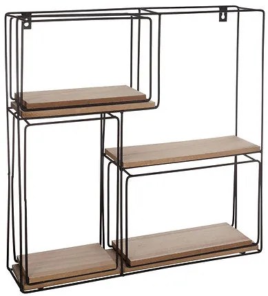 Рафт за стена atmosphera Ally, Метал и MDF, 4 броя