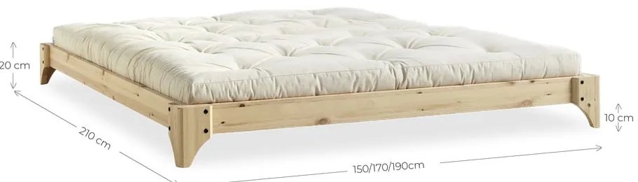 Двойно легло от борова дървесина с решетка 180x200 cm Elan - Karup Design