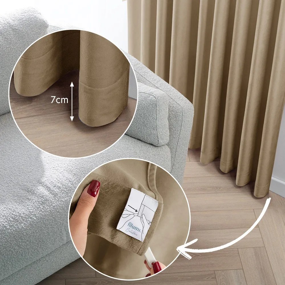 Бежова затъмняваща завеса 265x225 cm Velto – Filumi