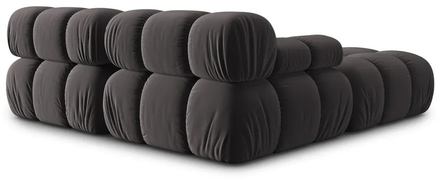 Тъмносив ъглов диван от кадифе Bellis - Micadoni Home