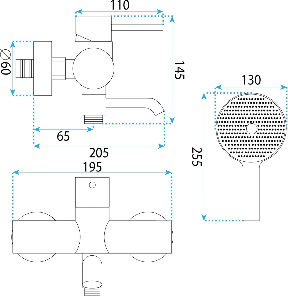 Смесител за вана Rea Lungo Stripe Brush Nickel