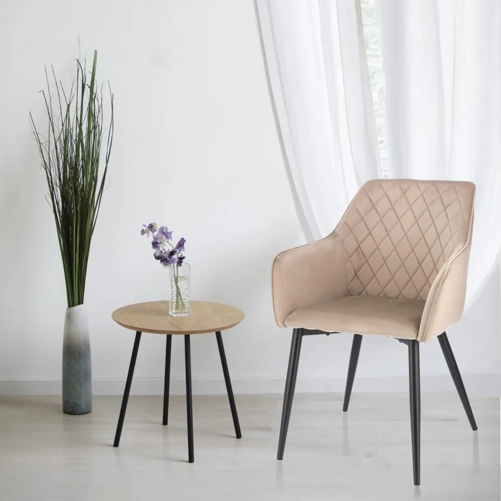 Стол за хранене от кадифе APIS Черен