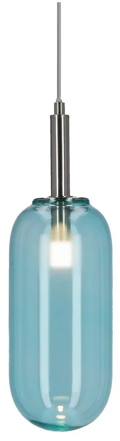 Синьо LED висящо осветително тяло със стъклен абажур ø 13 cm Fiuggi – Candellux Lighting